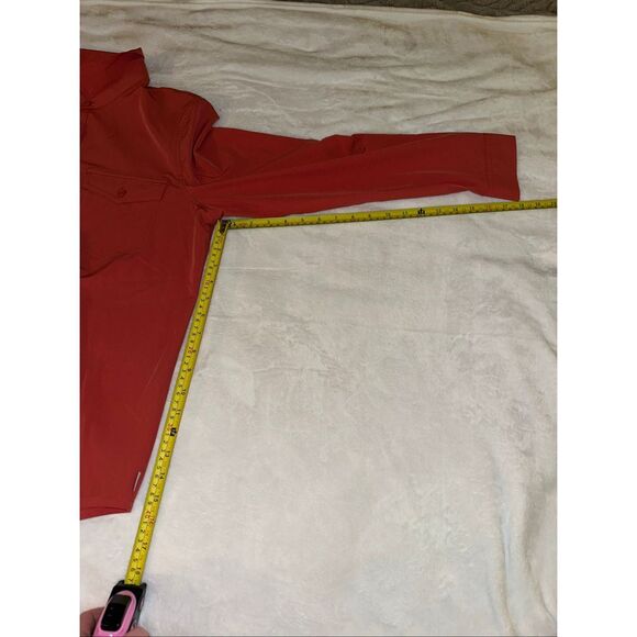 Eddie Bauer Large Long Sleeve Departure Shirt Collared Button Down Dark Coral - Picture 10 of 11